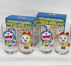 ドラえもん・ドラミちゃんグラス（2個入り）×2セット ★ 三ツ矢サイダー 1981年 景品