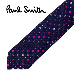 【中古】【非常に良い】Paul Smith ネクタイ ブランド ポールスミス ネイビー ネクタイ 【剣先幅：9cm】r-ps-t-0068-06