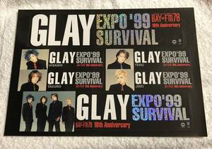 非売品☆GLAY☆TERU☆ＪＩＲＯ☆ＨＩＳＡＳＨＩ☆ＴＡＫＵＲＯ☆GLAY　EXPO１９９９☆ステッカシート☆新品未使用