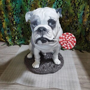 LLADROリヤドロ　陶器人形　ブルドッグ　Bulldog with lollipop 高さ34cm