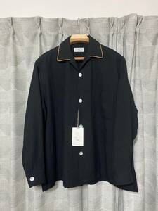 新品未使用 23SS HERILL ヘリル リネンキャンバスパイピングシャツ Linencanvas Pipingshirt Black 23-050-HL-8040-1 77,000円（税込）