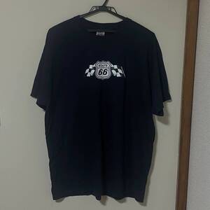 【USA輸入】FRUIT OF THE LOOM ROUTE 66 古着 Tシャツ 黒メンズ2XL