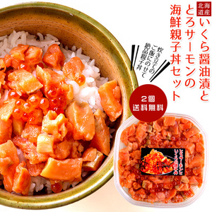 とろサーモンといくらの親子丼 150g×2個【北海道産 いくら醤油漬け イクラしょうゆ漬 鮭卵 魚卵】 鮭ハラス【送料無料】