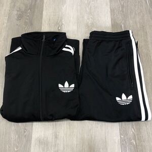 ★366 adidas アディダス ファイアーバード トラック ジャケット パンツ セットアップ S 上下セット ブラック 黒 ジャージ