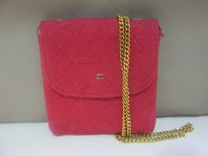 ◆CHANEL シャネル ミニショルダー バッグ チェーン 赤 中古◆5005