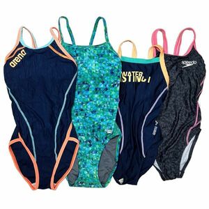 36【整理品リサイクル】アリーナSPEEDO4枚セット女子競泳水着(130・140)★タフスーツ・エンデュランス★オープンバック・フライバック