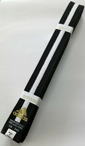 adidas アディダス 柔道 女子黒帯 300cm 5号（金糸ロゴ刺繍モデル）新品