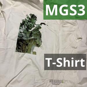 Tシャツ　メタルギア ソリッド　ビッグボス　白　ホワイト　ネイキッドスネーク　METAL GEAR SOLID 3 MGS3