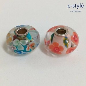 O846a [セット] TROLLBEADS トロールビーズ ガラスビーズ マルチカラー 花 アクセサリー | ジュエリー N