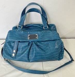 ◎【MARC BY MARC JACOBS/マークバイマークジェイコブス】2WAYバッグ ハンドバッグ ショルダー付き ブルー かばん 中古品/kb3526