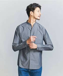 ユナイテットアローズ　【WEB限定 WARDROBE SMART】コットン ポプリン バンドカラー スキッパー シャツ　完売　人気 XL 定価以下　　　　