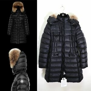 【極美品】Moncler モンクレール エルミファー ダウンコート Hermifur ファー ブラック 0 タグ付き