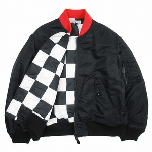 美品 23aw アンダーカバー フラグメント UNDERCOVER CHECKER REVERSIBLE MA-1 JACKET フライトジャケット リバーシブル 無地 チェッカー