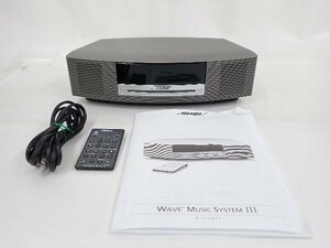 BOSE ボーズ WAVE MUSIC SYSTEM III/WMSIII パーソナルオーディオシステム 説明書/リモコン付 ∴ 6F564-1