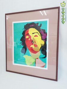 【中古】M▽ジミー大西 絵画 額縁 エディションナンバー Paris パリの女 (38060)