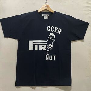 メール便可能! SOCCER NUT (サッカーナッツ) ナッツくん 半袖 Tシャツ (M) SNW072 NAVY | futsal フットサル ネイビー