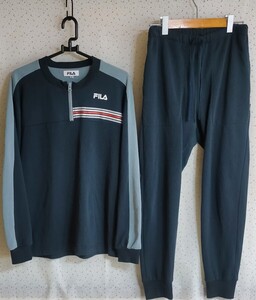 ♪送料無料♪冬☆ FILA スウェット上下セット　ジャージ　紺　M 　ジョガーパンツ　グンゼ　ルームウェア　メンズ　フィラ　セットアップ　