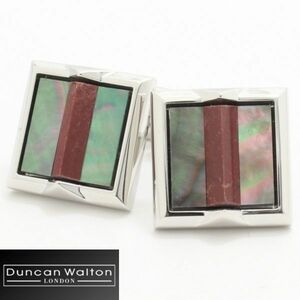 Duncan Walton Luxury Lupeレッドジャスバーと黒蝶貝 カフス カフスマニア パワーストーン おしゃれ プレゼント スーツアクセサリー専門店