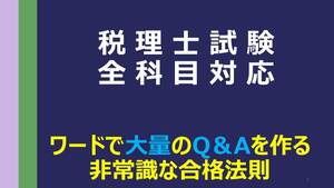 税理士試験　ワードで大量のQ＆Aを作る非常識な合格法則　法人相続所得消費酒税簿記財務固定国税酒税住民