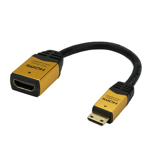 まとめ得 HORIC HDMI-HDMI MINI変換アダプタ 7cm ゴールド HCFM07-331GD x [4個] /l