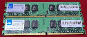 【中古】TEAM Elite GROUP INC PC2-6400 (DDR2-800) CL=5-5-5-15 2GB×2 (合計4GB)