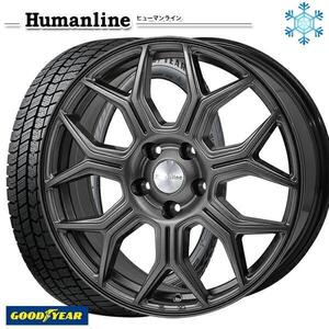 高崎 新品 冬セット ヒューマンライン HS-10M 16x6.5J +45 5H100 グッドイヤー アイスナビ8 205/55R16インチ インプレッサ等