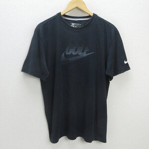 G■ナイキ/NIKE GOLF DRYFIT プリントTシャツ【XL】黒/men