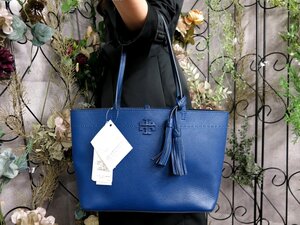 ●超美品●TORY BURCH トリーバーチ●マックグロー●カーフ レザー 本革●トート バッグ●コバルトブルー●G金具●肩掛け●B5●Js53687