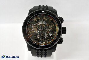 1T120★EDOX エドックス 10221-37N1-VM1-S クロノオフショア1 クロノグラフ 迷彩 500本限定 クオーツ 時計★USED★＜ニューポーン＞