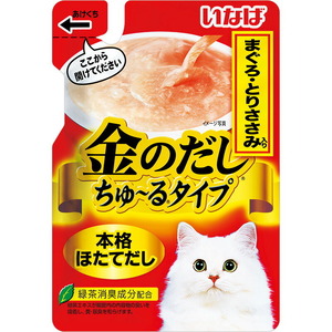 （まとめ買い）いなばペットフード 金のだしちゅ～るタイプ まぐろ とりささみ入り 140g IC-181 猫用フード 〔×16〕