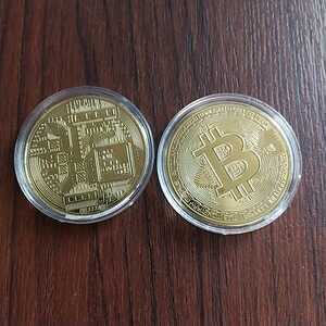 ★レプリカ ビットコイン Bitcoin 2枚セット 専用ケース付 ★ メダルコレクション 仮想通貨 ★