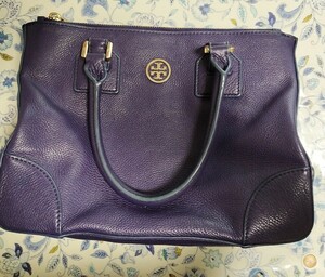 ■美品■定価8万 Tory Burch トリーバーチ 2way トート ハンドバッグ ショルダー ビジネス レディース メンズ レザー 希少　　色 パープル