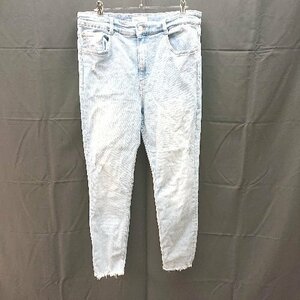 ◇ ZARA ザラ カットオフ テーパード デニムパンツ サイズ44 インディゴ レディース E