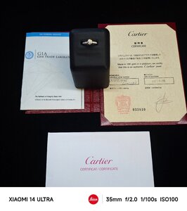 F3852 Cartier カルティエ リシュモングループ経済白書 絶品大粒D中石０.５１ct H VVS1 VG 最高級Pt950無垢セレブリティR #46 3G 5.16mm