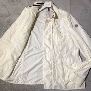 2XL相当★MONCLER モンクレール ナイロンジャケット ミリタリー フィールドジャケット ブルゾン M-65型 レイヤード Wジップ メンズ 7 白