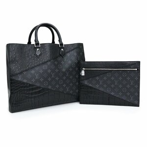 （未使用　展示品）ルイ ヴィトン LOUIS VUITTON グランサック ハンドバッグ モノグラムエクリプス レザー 黒 N96388 ポーチ付