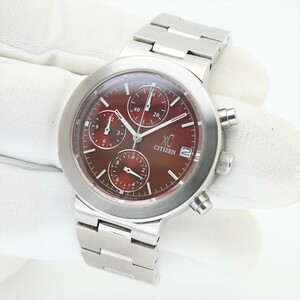 18.CITIZEN/XC●クロノグラフ 0560-T000096 赤レッド 新品電池交換済/動作良好 レディース腕時計 クロスシー シチズン 純正ベルト