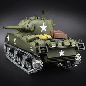 完成品ラジコン シャーマンM4A3 M4A3 Sherman リモコン戦車モデル2.4GHz 1/16 リモコン戦車モデル 金属製 玩具sp248