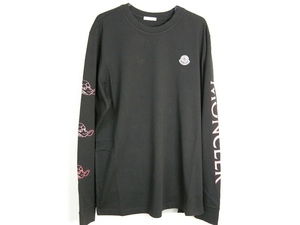 サイズXXL■新品 本物■モンクレール/LS TSHIRT/ロンT/L-S T-SHIRT/ロングスリーブTシャツ/長袖TEE/袖ロゴ/メンズ/MONCLER/999/ブラック/黒