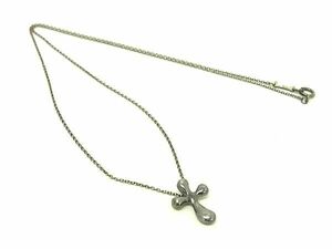 1円 TIFFANY＆Co ティファニー エルサペレッティ スモールクロス SV925 ネックレス アクセサリー シルバー系 FC0845