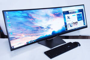 QHD超高解像度5120x1440＆超大画面49インチ！デュアル液晶曲面モニター！Dell UltraSharp U4919DW DisplayPort USBType-C HDMI