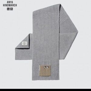 限定■【UNIQLO/Anya Hindmarch 限定　コラボ　ヒートテックリブマフラー】グレイ＆ベージュ■