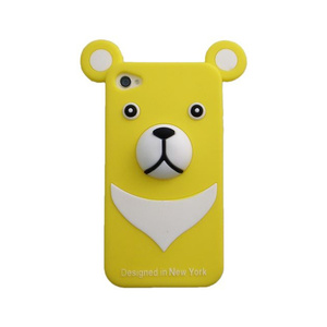 即決・送料込)【かわいいクマのケース】iburg iPhone 4S/4 Full Protection Silicon Bear Yellow