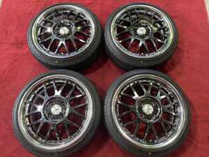 軽カー　タナベSSR　プロフェッサーMS1-R　カラー：SBC　Fr・Rr6.5J-16+45　100　4H　72.2Φ　GY　LSエグゼ　165/45R16　4本セット