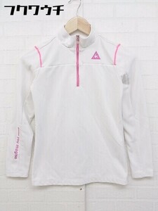 ◇ le coq sportif ルコックスポルティフ ハーフジップ 裏起毛 長袖 Tシャツ カットソー サイズS ホワイト レディース