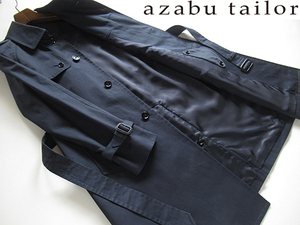 新品◆秋冬 7,3万円★日本製 麻布テーラー azabu tailor★トレンチ ステンカラーコート 46/M 濃紺 VENTILE ギャバジン