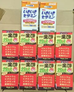 タマノイはちみつ黒酢 125ml×8本 明治いきいきセサミン 125ml×2本