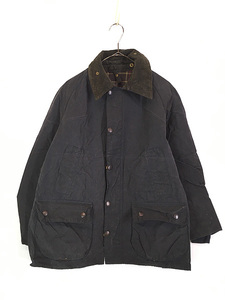 古着 90s 英国製 Barbour 3ワラント 「BEDALE」 オイルド ワックス ジャケット コート Dグレー C38