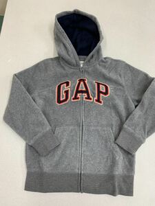 ■ＧＡＰ■新品■ロゴパーカー■１５０■グレー■ギャップ■フリース■ジップアップ■人気のタイプ21●1-1