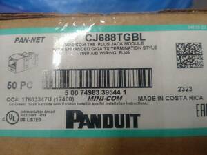 【新品】PANDUIT CJ688TGBL CAT6 ジャックモジュール、(ブラック) 50個セット